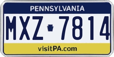 PA license plate MXZ7814