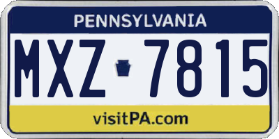 PA license plate MXZ7815