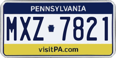 PA license plate MXZ7821