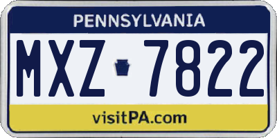 PA license plate MXZ7822