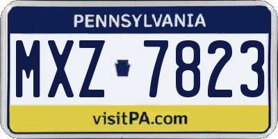PA license plate MXZ7823