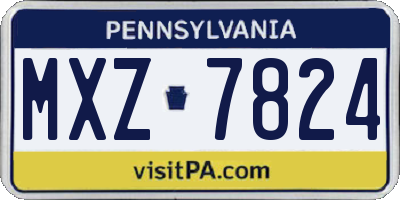 PA license plate MXZ7824