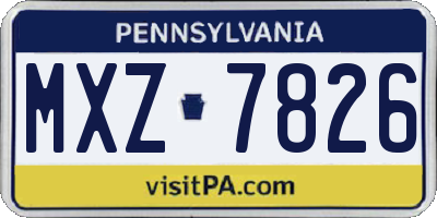PA license plate MXZ7826