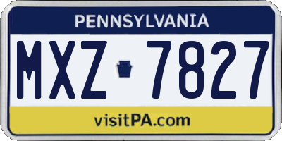 PA license plate MXZ7827