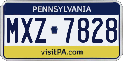 PA license plate MXZ7828