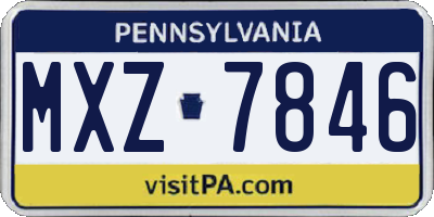 PA license plate MXZ7846