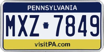 PA license plate MXZ7849
