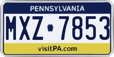 PA license plate MXZ7853