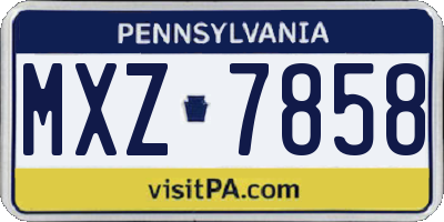 PA license plate MXZ7858