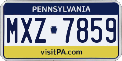 PA license plate MXZ7859