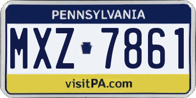 PA license plate MXZ7861