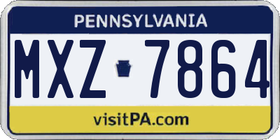 PA license plate MXZ7864