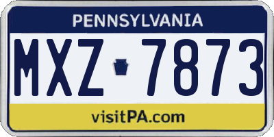 PA license plate MXZ7873