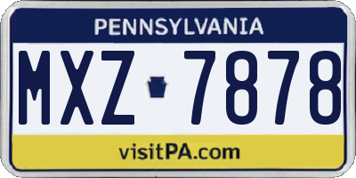 PA license plate MXZ7878