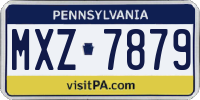 PA license plate MXZ7879