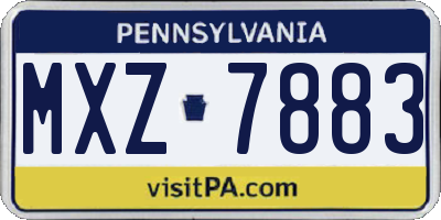 PA license plate MXZ7883
