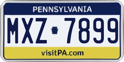 PA license plate MXZ7899