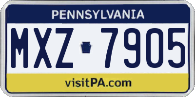 PA license plate MXZ7905
