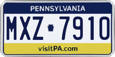 PA license plate MXZ7910