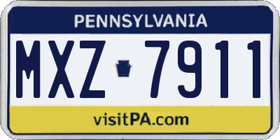 PA license plate MXZ7911