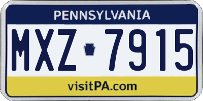 PA license plate MXZ7915
