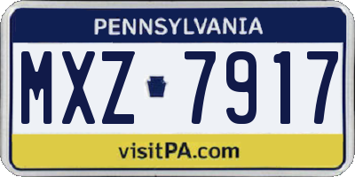 PA license plate MXZ7917