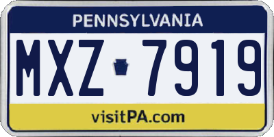 PA license plate MXZ7919