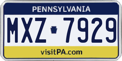PA license plate MXZ7929