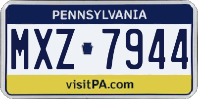 PA license plate MXZ7944