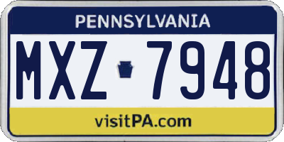 PA license plate MXZ7948