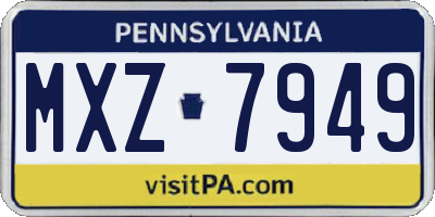 PA license plate MXZ7949