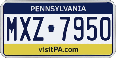 PA license plate MXZ7950