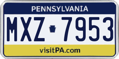 PA license plate MXZ7953