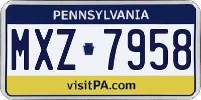 PA license plate MXZ7958