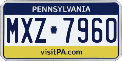 PA license plate MXZ7960