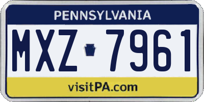 PA license plate MXZ7961