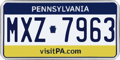 PA license plate MXZ7963