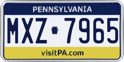 PA license plate MXZ7965