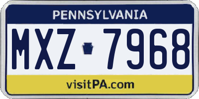 PA license plate MXZ7968