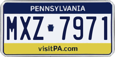 PA license plate MXZ7971