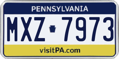 PA license plate MXZ7973