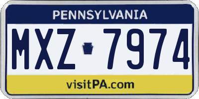 PA license plate MXZ7974