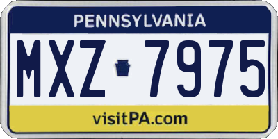 PA license plate MXZ7975