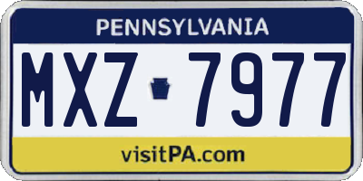 PA license plate MXZ7977