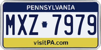 PA license plate MXZ7979
