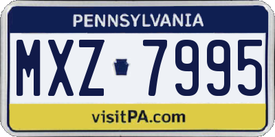 PA license plate MXZ7995