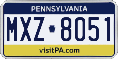 PA license plate MXZ8051