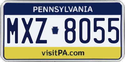 PA license plate MXZ8055