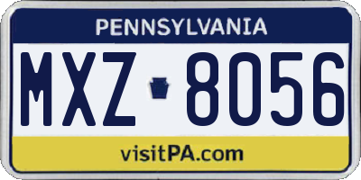 PA license plate MXZ8056