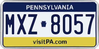 PA license plate MXZ8057